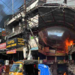 मोती बाजार में अग्निकांड से अफरा-तफरी, फर्नीचर और कपड़ों की दुकान चपेट में..